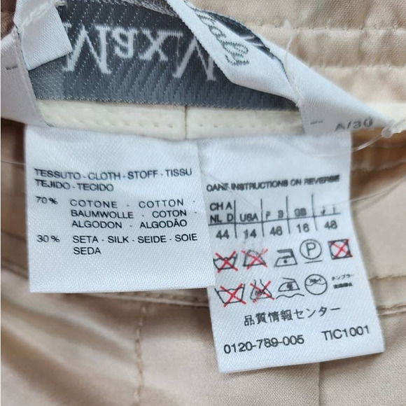 NEW NWT Max Mara Silk Trouser Pants Size 14 Gold Tan Designer Made In‎ Italy - Picture 10 of 16